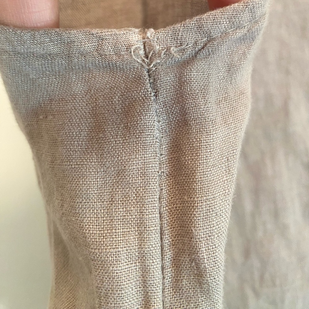 Lungo Larno 100% Linen dress women’s size small grey Pockets scoop Neck office - Picture 8 of 8